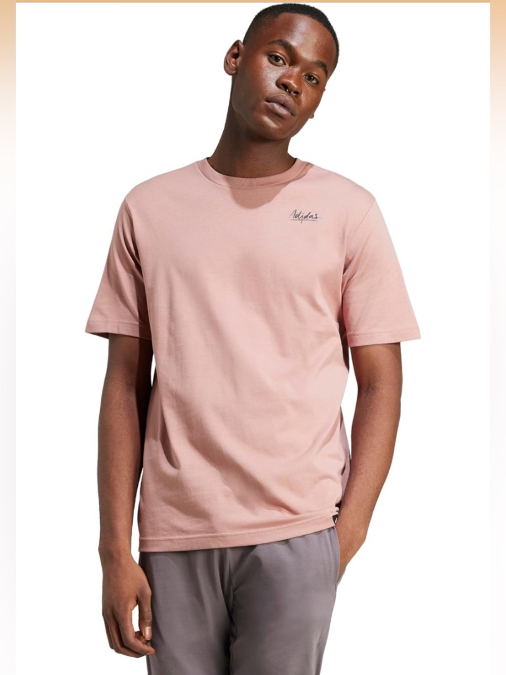 Adidas Lounge Still Life Bowl Graphic T-Shirt Warm Clay Men’s MEDIUM TALL🩷NWT✨
